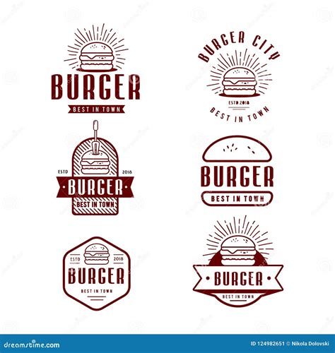 Retro Burger Vintage Logo, Badge Design Stock Illustration ...