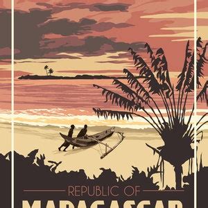 Madagascar Vintage Travel Poster - Etsy