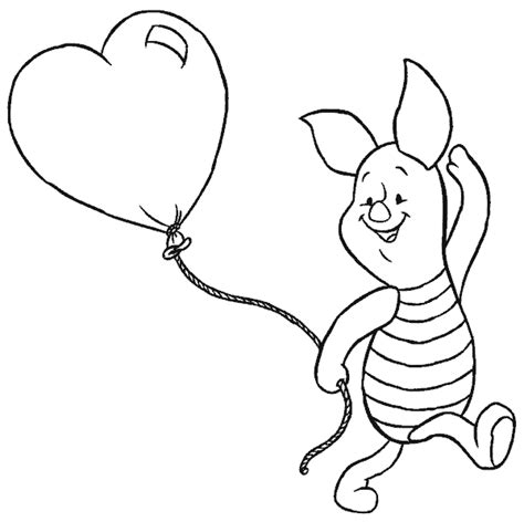 Disney Cartoon : " Piglet " Printable Coloring For Kids