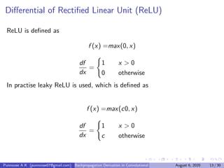 Convolutional neural network backpropagation derivation | PPT