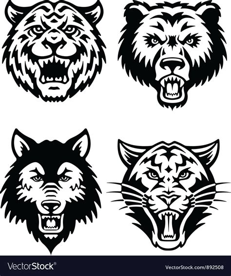 Animal mascot logo set Royalty Free Vector Image