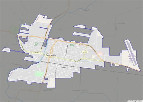 Map of Abbeville city, Louisiana