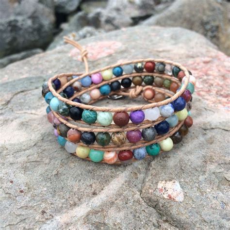 Multi Gemstone Wrap Bracelet for Women Womens Casual | Etsy | Gemstone wrap bracelet, Beaded ...