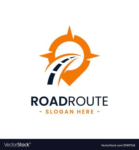 Road route logo design template concept Royalty Free Vector