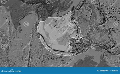 Volcanoes Around the Sunda Plate. Bilevel Map Stock Illustration - Illustration of seismic ...