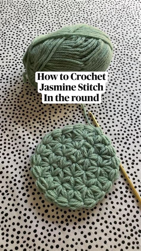 How to Crochet Jasmine Stitch in the Round // Crochet Stitch // Crochet ...