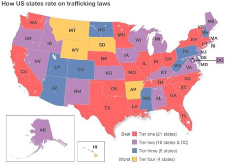 Human trafficking: How US states fare - BBC News