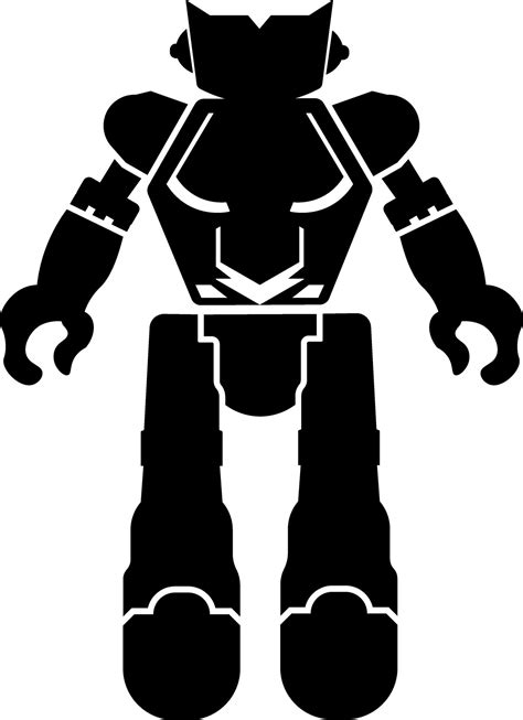 Black and White robot icon in flat style. 25009578 Vector Art at Vecteezy