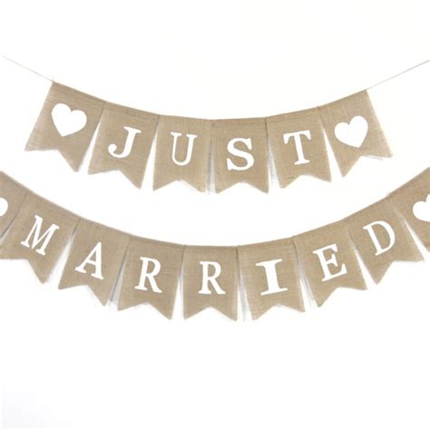 Just Married Banner - Etsy