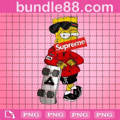 Bart Simpson Supreme Png SVG PNG DXF EPS Digital Files March 2024