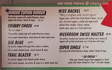 Menu at Burger Station restaurant, Hernando