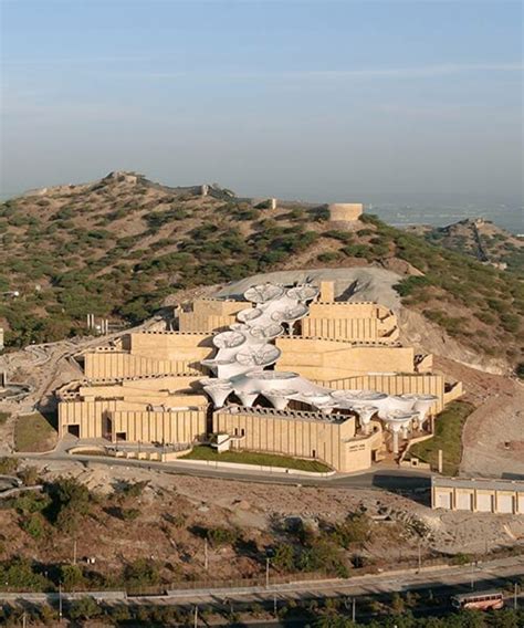 smritivan earthquake memorial museum zig-zags up the hill in gujarat