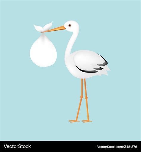 Stork with baby Royalty Free Vector Image - VectorStock