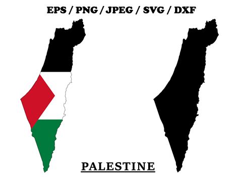 Palestine National Flag Map Design Graphic by terrabismail · Creative Fabrica