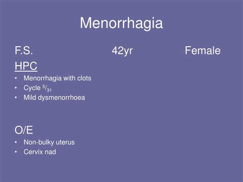 PPT - Menorrhagia PowerPoint Presentation - ID:183580