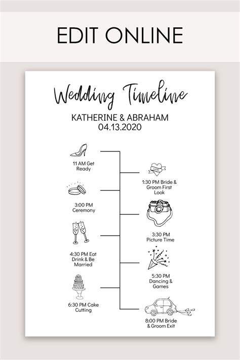 Wedding Timelines Templates - Printable Word Searches