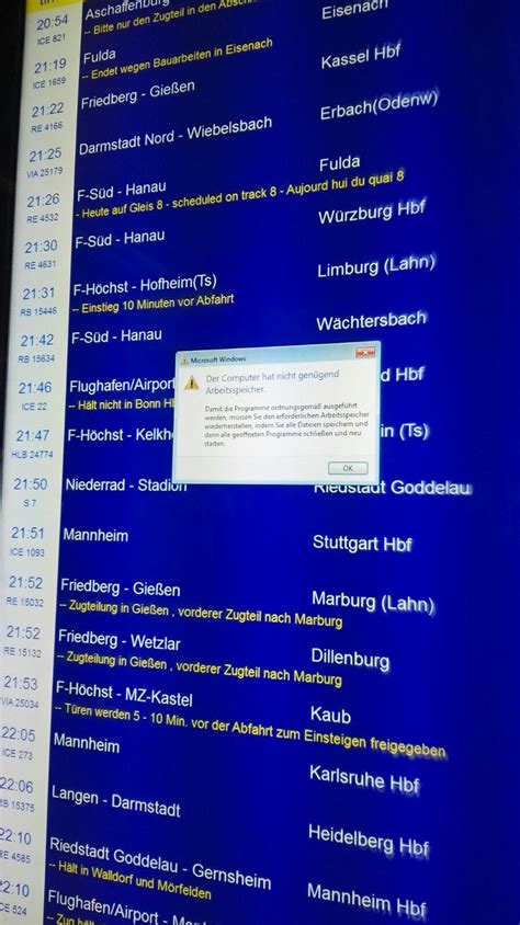 Frankfurt Central Station at the train timetable : r/PBSOD