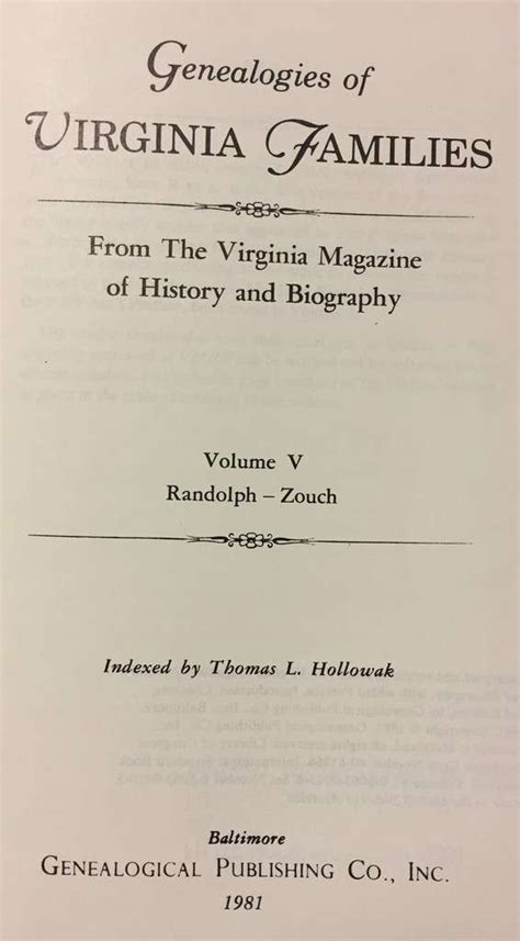 Genealogies of Virginia Families – Smith Harper