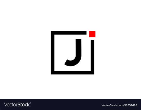 J alphabet letter logo icon in black and white Vector Image