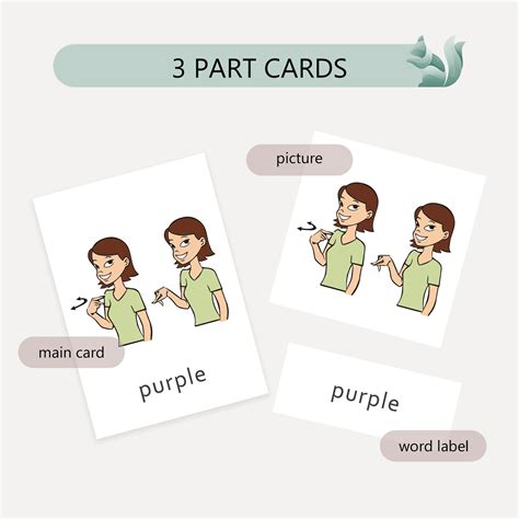 Colors Flashcards in American Sign Language, Educational ASL Colors Cards, Montessori Materials ...