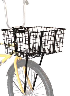 Bicycle Basket #157 Large Delivery Front Black: Husky Bicycles