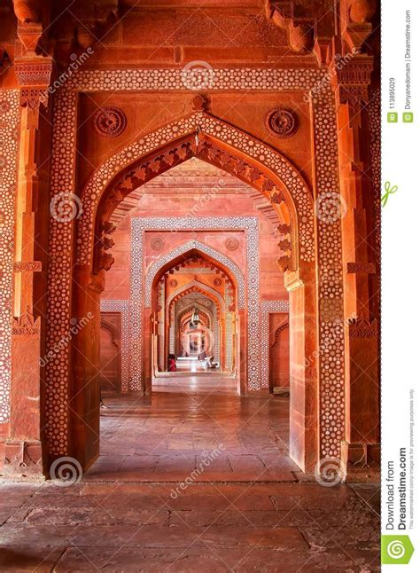 Interior of Jama Masjid in Fatehpur Sikri, Uttar Pradesh, India Stock Image - Image of asia ...