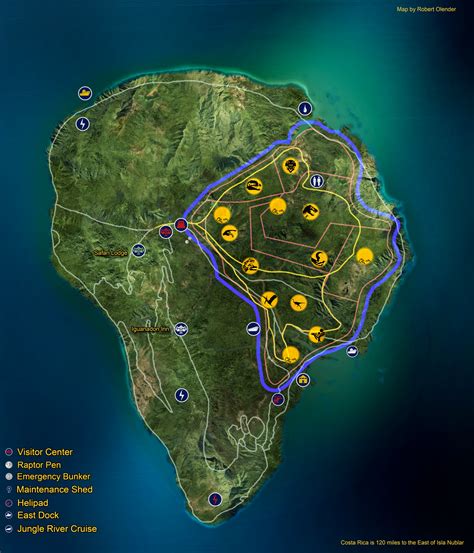 Fan made Isla Nublar map by fluxcreations on DeviantArt