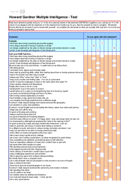 (PDF) Howard Gardner Multiple Intelligence -Test | Yogie Prananta - Academia.edu