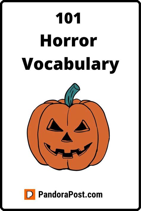 List of 101 Horror Vocabulary (Scary Words) | Scary words, Writing ...