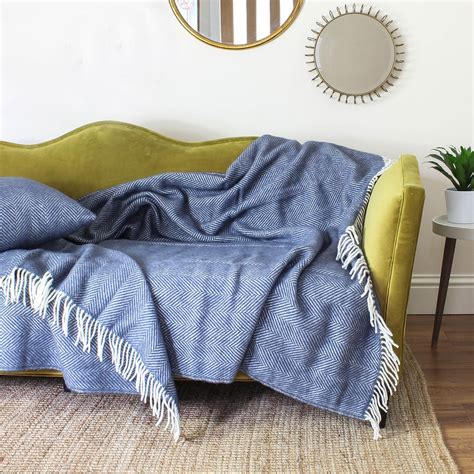 Bedroom one | Large throws for sofas, Blue wool throw, Wool throw