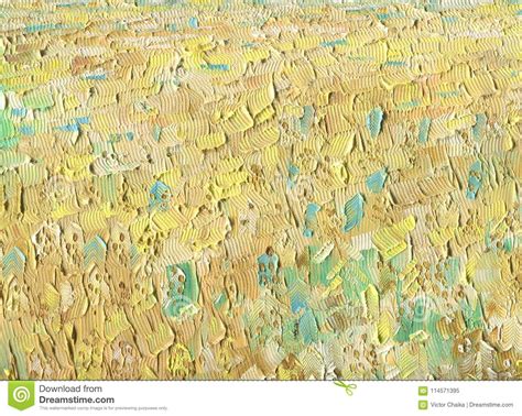 Oil Painting on Canvas. Oat Field Stock Image - Image of graphic ...