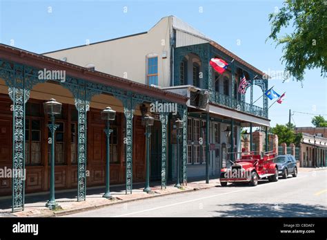 Florida, Pensacola, Seville Quarter historic district, restored 19th ...