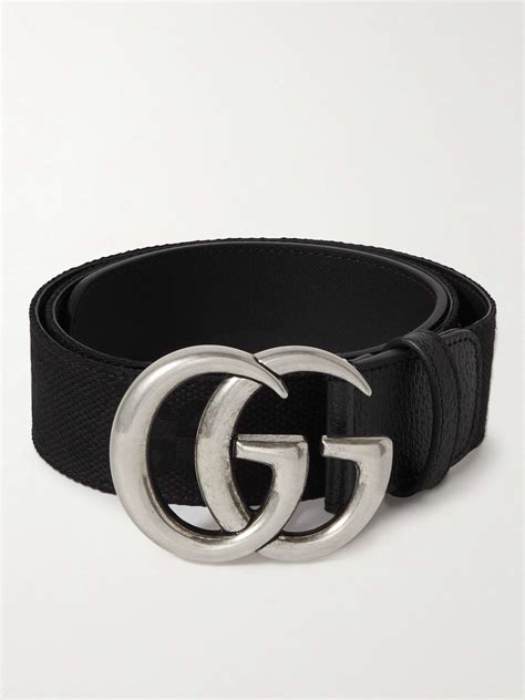 GUCCI 4cm Leather-Trimmed Logo-Jacquard Belt for Men | MR PORTER