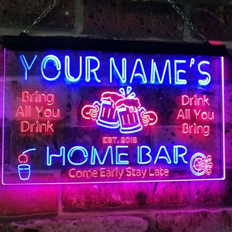 Personalized Your Name Custom Home Bar Neon Signs Beer | Etsy | Custom home bars, Neon signs ...