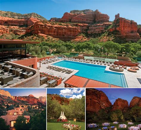 A pool surrounded by red rocks in #Sedona.. A teepee picnic? A starry ...