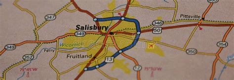 Map Image of Salisbury Maryland Stock Photo - Image of shows, cities ...