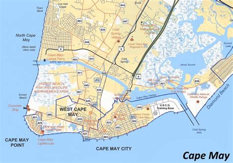 Cape May Area Road Map - Ontheworldmap.com