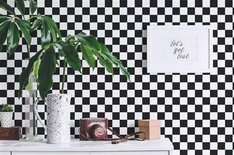 Black and white checkered Wallpaper - Peel and Stick or Non-Pasted