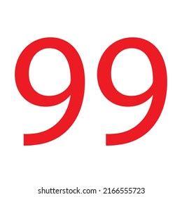 99 Number Simple Clip Art Vector Stock Vector (Royalty Free) 2166555723 ...