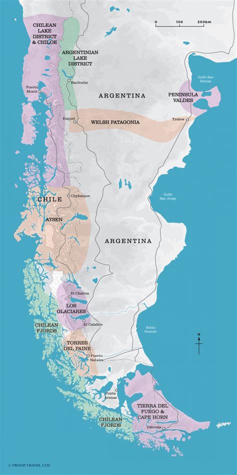 Places to Go in Patagonia Illustrated Map SWO | In patagonia, Patagonia, Region