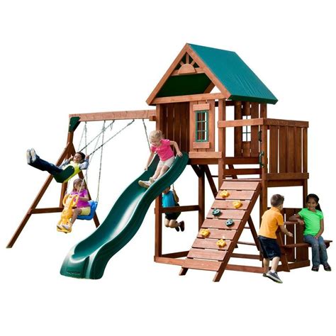 Swing-N-Slide Playsets Knightsbridge Wood Complete Playset-PB 9241-1 - The Home Depot