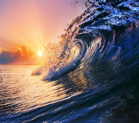 sunset sea | Waves wallpaper, Ocean wallpaper, Sea waves