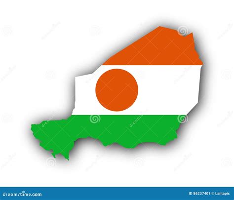 Map and flag of Niger stock vector. Illustration of colors - 86237401