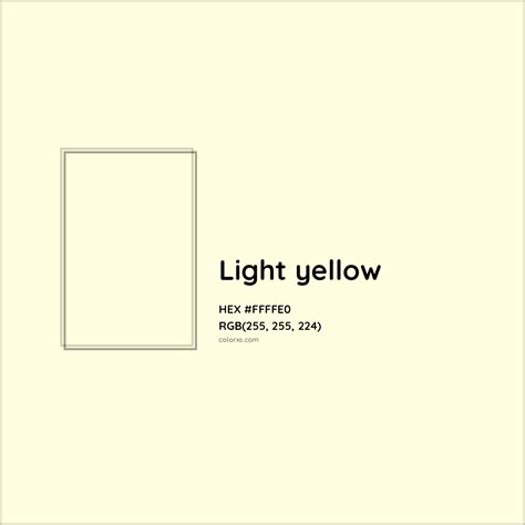 Light yellow Complementary or Opposite Color Name and Code (#FFFFE0) - colorxs.com