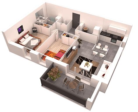 Modern Apartments and Houses 3D Floor Plans Different Models