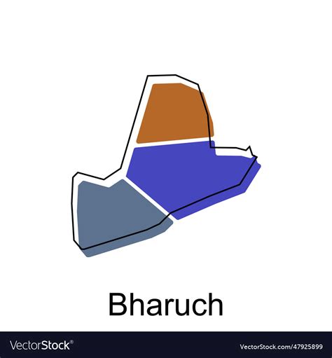 Map of bharuch design template national borders Vector Image