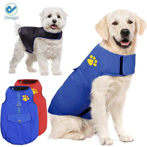 Deago Dog Jackets Winter Waterproof Reversible Doggie Coat With Pocket Warm Dog Vest For Small ...