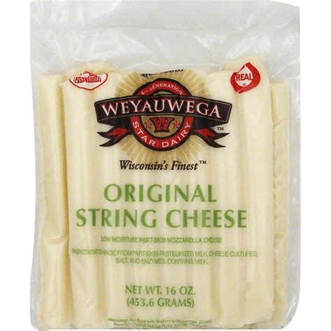 Weyauwega Wisconsin's Finest String Cheese, Original | String, Curds ...