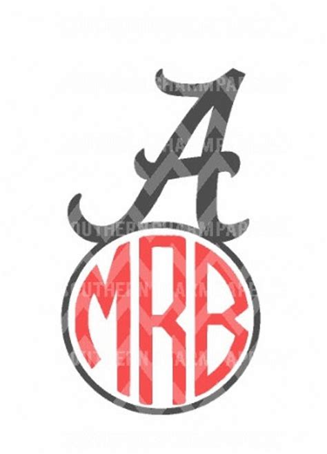 Alabama Initial A Circle Monogram SVG CUT File for Silhouette