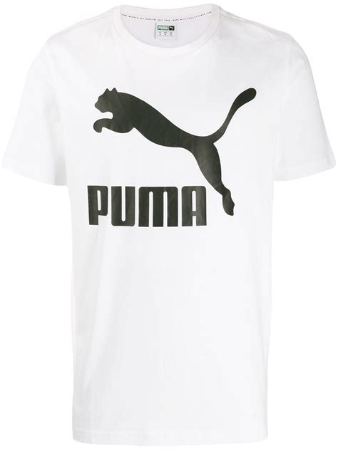 Puma Logo T-shirt - White | ModeSens | Puma logo, Tshirt logo, T shirt